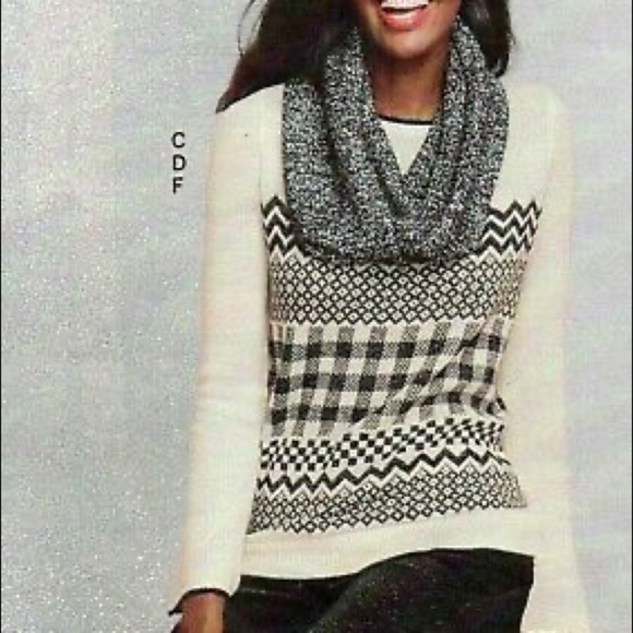 NWT. Talbots Modern Fair Isle Shimmer Wool Blend Sweater. Small - Picture 1 of 8